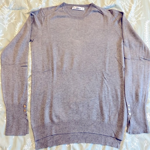Zara, gray knit sweater with gold buttons, size L, new without tag - Picture 2 of 5